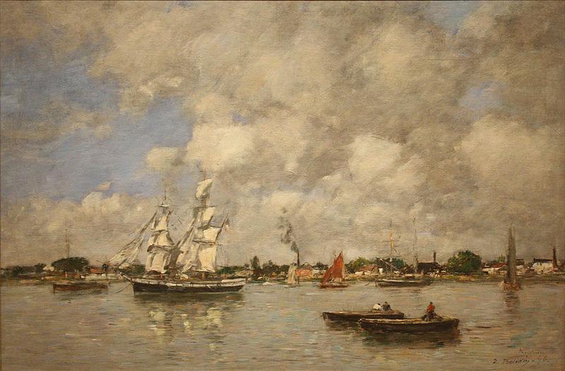 Eugene Boudin Bordeaux, Boats on the Garonne Germany oil painting art